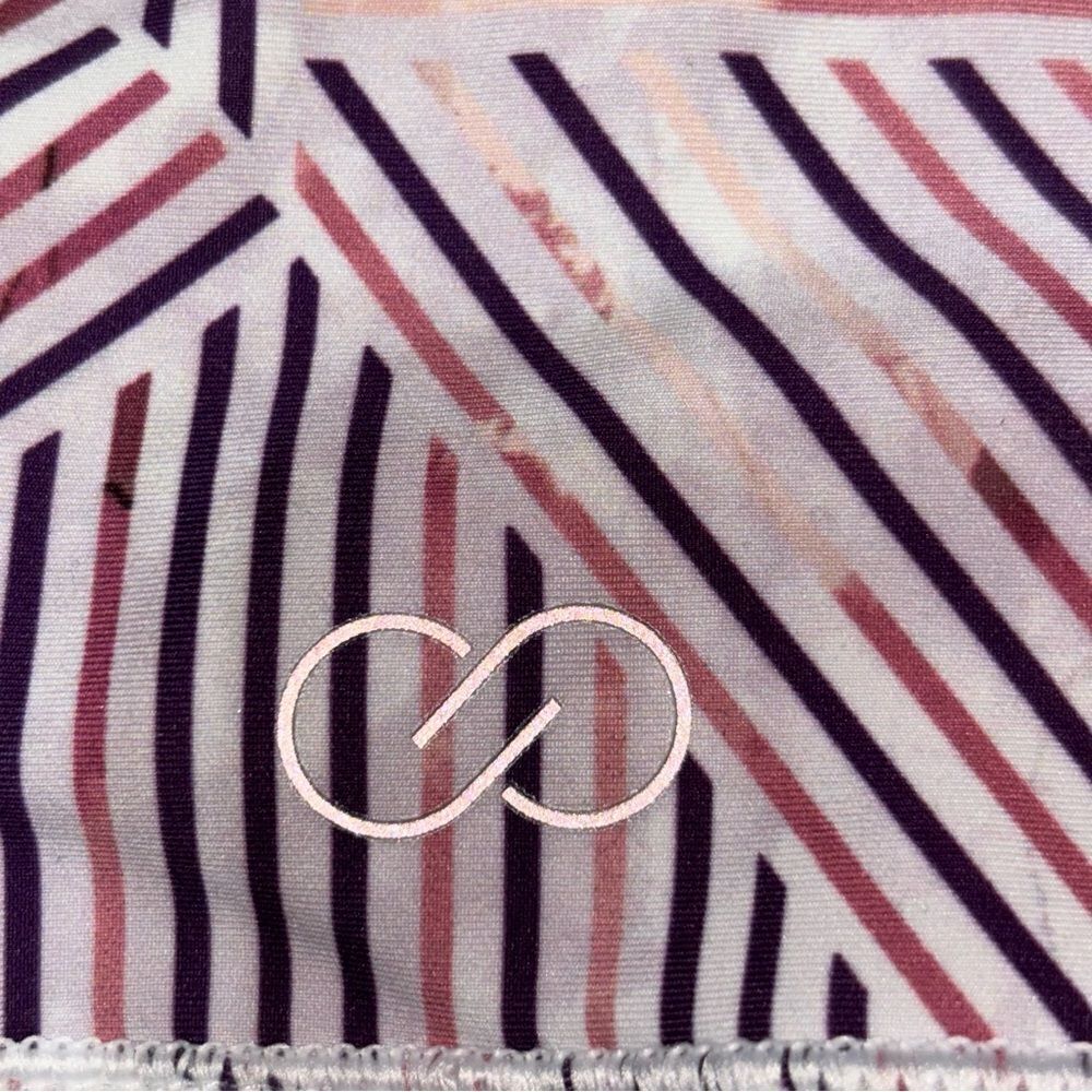 Calia by Carrie Underwood Energize Printed 7/8th Multi Stripe Eggplant Size M - Picture 4 of 9